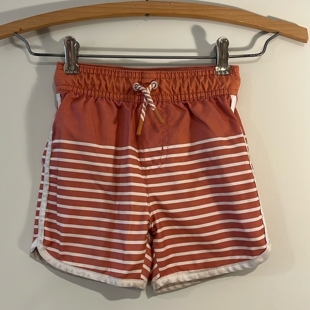 CAT & JACK Swim Trunks Toddler 2T Stripes Drawstring Mesh Lining